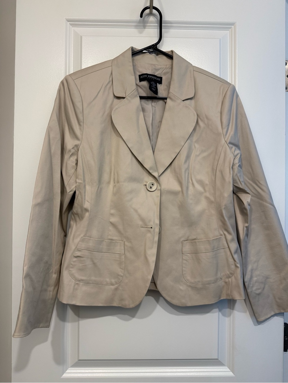 Petite Sophisticate Women's Cream Blazer Jacket, size 12 petite